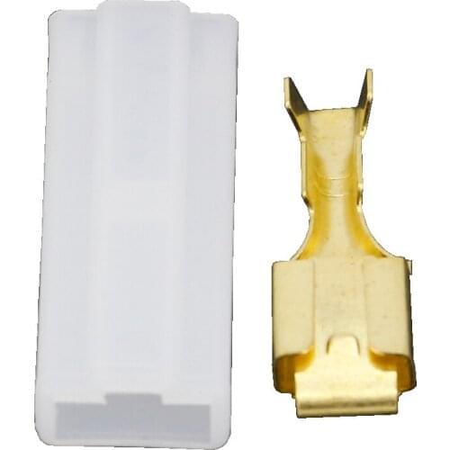 1 pin 6.3 series white plastic speaker connector with terminal DJ7014-6.3-21 1P connector
