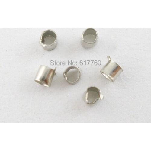 Free Shipping! 5000PCs Silver Tone Crimp Tube Spacer Beads Findings 2mm mm (E03364)