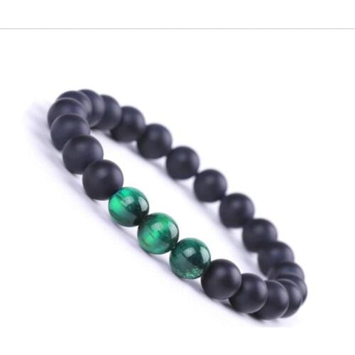 8mm Matted Stone Beads Bracelet Man Woman Bracelet Yoga Strand Jewelry Red Blue Tiger eye stone Buddha Jewelry