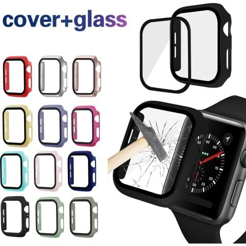 Cover For Apple Watch Case Series 5 4 3 2 Cover 44mm 40mm Tempered Glass Screen Protector For iWatch 42mm 38mm Watch Accessories