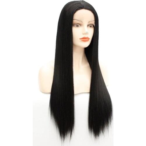 Long Straight Synthetic Wigs Cospaly Party Free Part 150% Density Lace Front Wigs Heat Resistant Fiber Hair Wig for Black Women