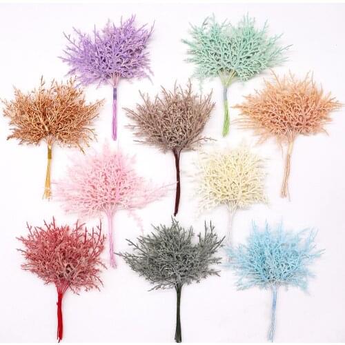 6pcs artificial plant pine branch Christmas tree wedding decoration DIY handmade accessories childrens gift bouquet