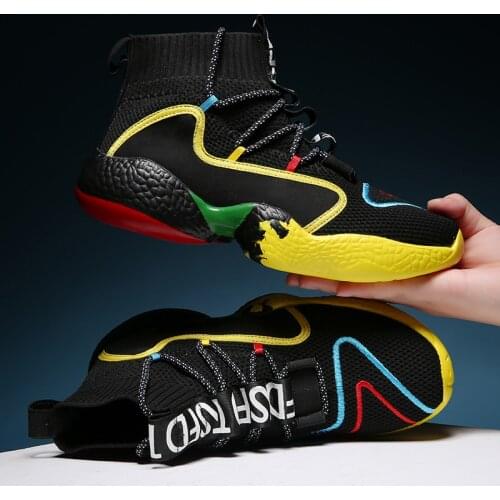 Shoes Men Sports Running Shoes Men Sneakers Socks Athletic Trainers Male Colorful High Top Sneakers Zapatillas Hombre Deportiva