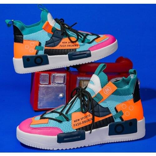 Superstar Hot Sale Platform Sneakers Men Colored High top Mens Shoes Hip-hop Skateboard Shoes Breathable Sports Shoes for men