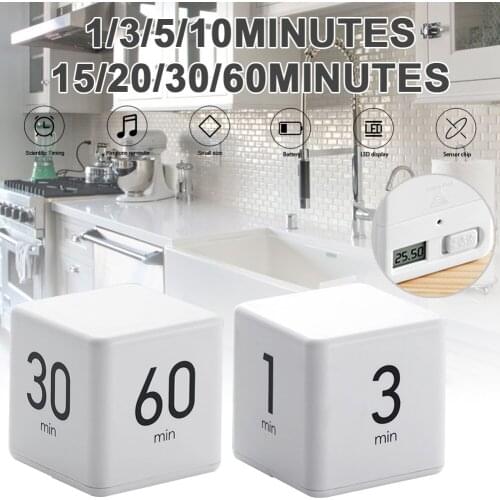 Cube Timer with Gyroscope Sensor Adjutsable Alarm Volume for Kitchen, Study, Work, Napping