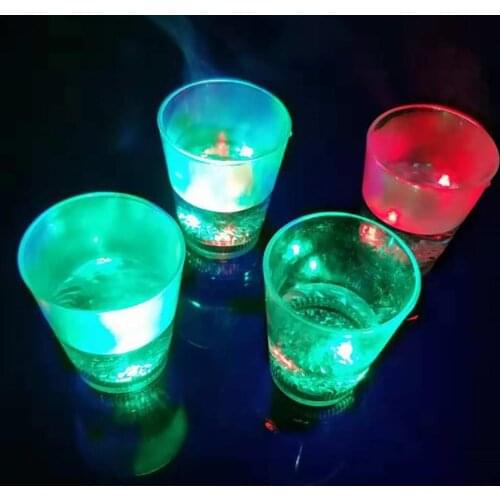 HOT SALES！！！New Colorful Flashing LED Light Button Wine Beer Whisky Glass Cup Mug Party Decor Wholesale Dropshipping