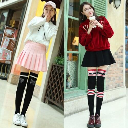 Fashion Womens Tights Japan Beauty Cute Sexy Stocking POP Letter Panty hose Womens Knee High Cotton Girl Stockings