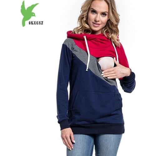 Breastfeed clothes womens Hoodies Top Autumn Winter Maternity Sweatshirts Splice multi-functional mother breastfeed pullover2075