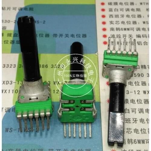 Original New 100% RK12 B20K mixer instrument volume adjustment potentiometer with midpoint 6pin shaft length 27MM (SWITCH)