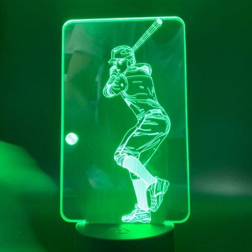 Cutomized 3d Lamp Bedroom Battery Operated Color Changing Play Baseball Exercise Birthday Decor Present Led Night Light Lamp