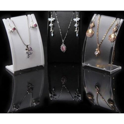 Pendant Necklace Display Stand Chain Earring Bust Neck Shape Plastic Display Stand Jewelry Organizer Holder Showcase