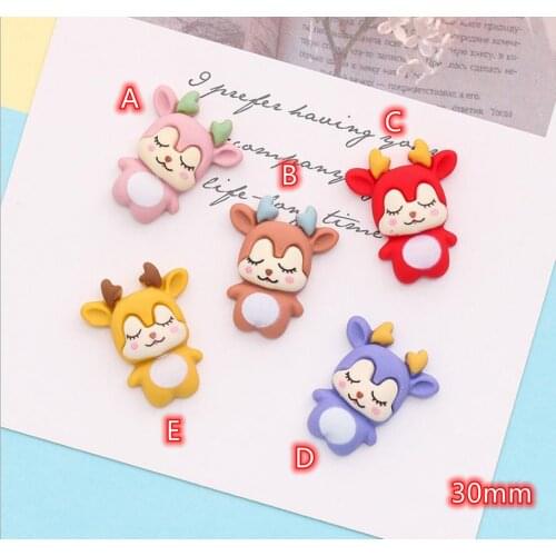 Resin Decoration Crafts Beads Flatback Cabochon Scrapbook 20pcs Cartoon Deer Cute Kawaii DIY Embellishments Accessories