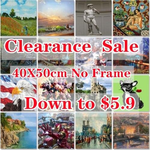 DIY Coloring By Numbers Landscape Handpainted Gift Unframe Oil Painting By Numbers Flower Home Decoration Clearance Item