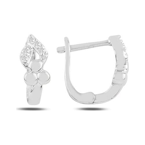 Silver 925 Sterling Zircon Cubic Zirconia J Earrings