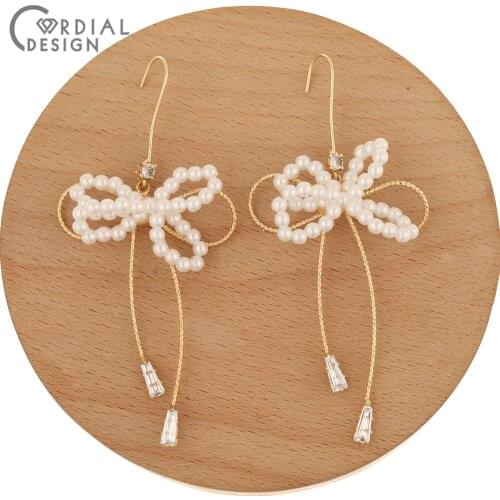 Cordial Design 20Pcs 36*76MM Earrings Stud/Bowknot Shape/Hand Made/Jewelry Accessories/DIY Making/Jewelry Findings & Components