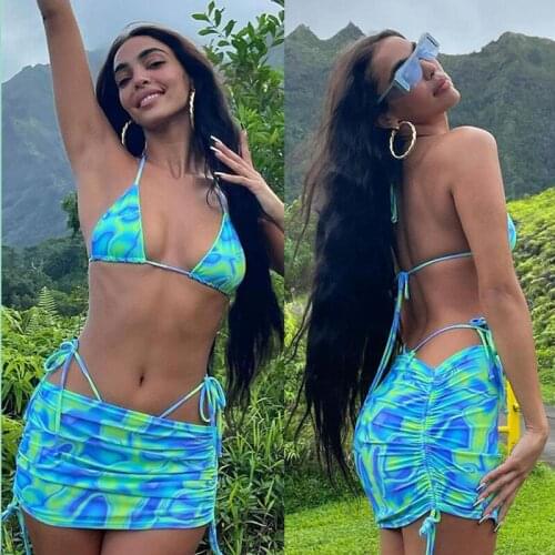 SKMY Summer New Sexy Inner Wear Small Vest Beach Skirt Fashion Pleated Bag Hip Short Skirt Casual Suit 2021 Womens Clothing