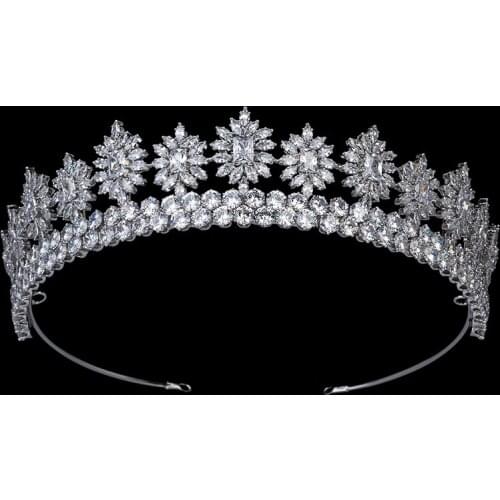 Tiaras and Crown HADIYANA Gergous Vintage Women Wedding Hair Accessories Jewelry Crown Cubic Zirconis BC5672 Corona Princesa