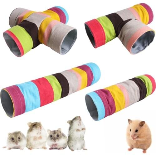 Pet Tunnel Toy for Hamster small pet Indoor Outdoor Training Toys Totoro Hamster Chinchilla Play Foldable Tunnel Tube Tee