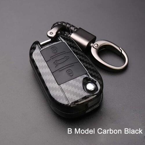 Carbon silicone Car key case cover Fob for peugeot 301 407 for Citroen C4L CACTUS C5 C3 C6 C8 Picasso Xsara 3008 308 RCZ 508 408