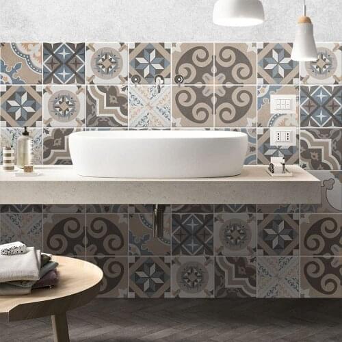 Packaging 24 tile size 20x20 cm - Made in Italy-PVC bathroom & kitchen Stickers Design - Las Palmas