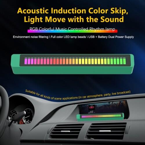 Sound Reactive RGB Light Bar 32 Bit RGB Colorful Voice Sound Control Music Rhythm Light for Car Desktop DJ Studio Decoration
