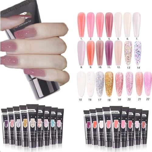 1jars (15ml) Nude UV Gel Nail Extension Art With Glitter Sequins Gel ,22COLORS Easy access Acrylic Builder Poly Polish #1GY9&h