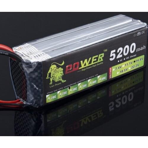 1pcs Lion Power 14.8V 5200MAH 30C max 35C LiPo RC Battery For Airplane