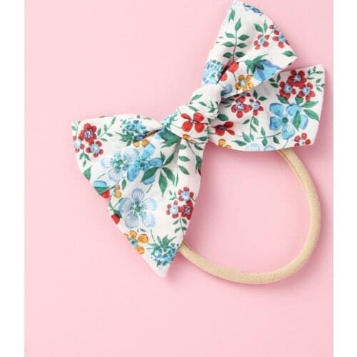 1pc Girls Nylon Headband Hair Floral Bows Head Band Elastic Bowknot Hairband for Kids Toddler Hair Accessories Headwear