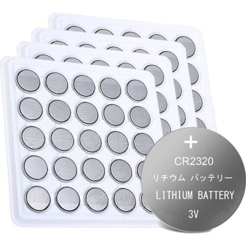 100PCS CR2320 3V Lithium Button Coin Battery 130mAh Equal DL2320 for lasers LED tea light vibes calculators car remote controls
