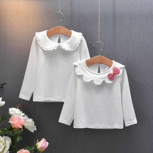 2020 Spring Autumn Toddler Baby Girl Clothes Cotton Child Shirt Girls White Blouse School Blouse Kids Children Clothes Blusas