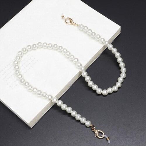 70cm White Pearl Beaded Sunglasses Glasses Strap Eyeglasses Chain Eyewear Cord Holder Rope