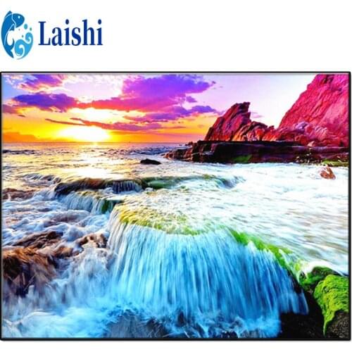5D DIY Diamond Painting Sunset waterfall Rhinestone diamond Embroidery Cross Stitch Kit Mosaic Diamond Art Home Decoration