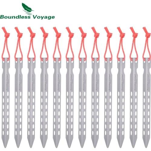 Boundless Voyage 6/8/12pcs/Lot Ultralight Titanium Pegs Outdoor Camping Tent Stakes Portable Pegs Tent Nail Ti1524B