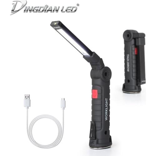 COB Magnetic Flashlight LED Working Light Portable USB Rechargeable 5 Mode COB Torch Lanterna Hanging Hook Outdoor Camping Lamp