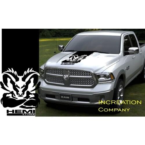 For Hood vinyl decal rally stripe Dodge Ram 1500 graphics mopar 5.7L design RT