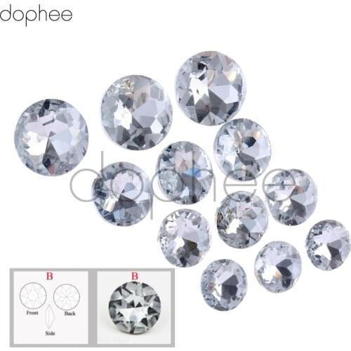 Dophee 10pcs 14/16mm Crystal Diamond Rhinestone Round Buttons Sewing Sofa DIY Buttons Accessories