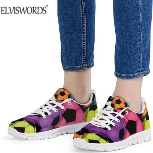ELVISWORDS Fashion Sneakers Lightweight Men Casual Shoes Football Soccer Print Couple Famous Brand Sneakers Big Size Sport Shoes