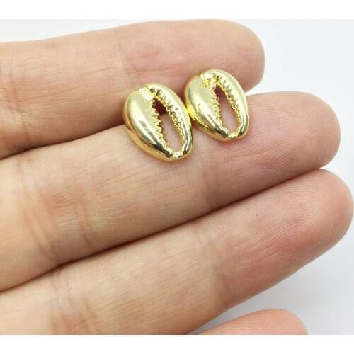 Eruifa Hot sell 10pcs 9*13mm Shell Stud Based Earring Zinc alloy Women Wholesales earring jewelry DIY handmade