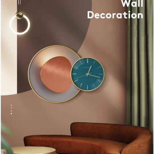 European Painting Wrought Iron Wall Clocks Wall Decoration Lobby Store Wall Mural Crafts Home Livingroom Wall Sticker Ornaments