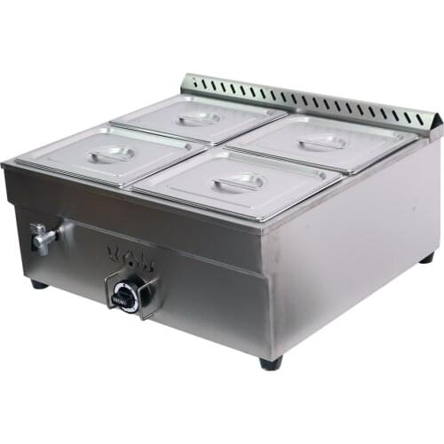 4 Pan LPG Gas Buffet Food Warmer Steam Table Countertop 1/2Pans Steamer
