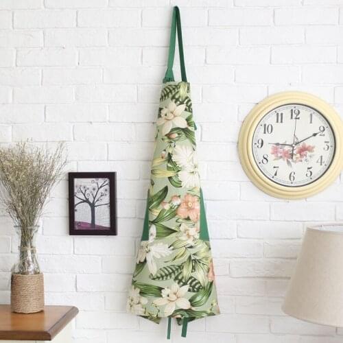 Hot Sale Printing Apron Kitchen Apron Cooking Work Fashion Pattern Cotton Aprons For Woman With Pocket