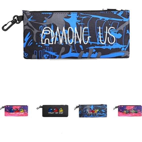 Among oF Us Canvas Pencil Case High Capacity Pen Bags Cute Letter Pencil Bags for Boy Girls Gift School Supplies Stationery Gift