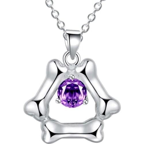 Classical style skeleton Wedding gift Nice 925 silver jewelry chains necklace pendant 4 color WN-981