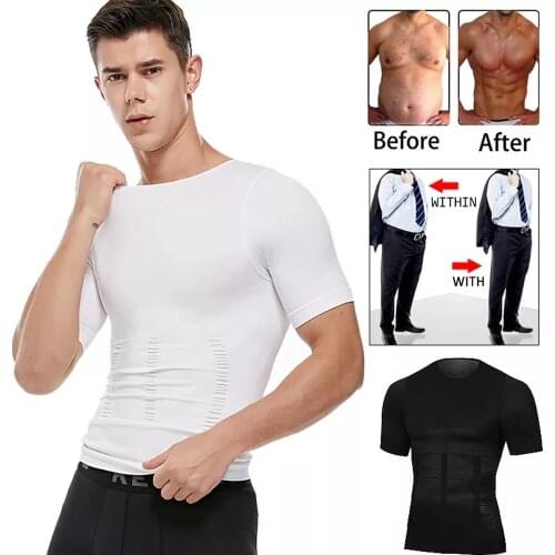 Body Shaper Shirt Corrective Posture Men Belly Control Modeling Sport Compression Vest Elastic Slim Underwear Shapewear M-XL