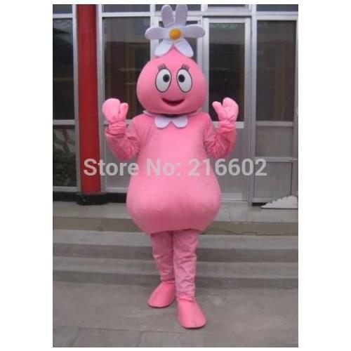 Adult Lovely Pink Flower Girl Mascot Costumes Halloween Costume Fancy Dress Suit