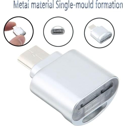 Mini Zinc Alloy Micro USB OTG TF SD Card Reader Adapter Converter Connector Universal Compitable For Android Mobile Cell Phone