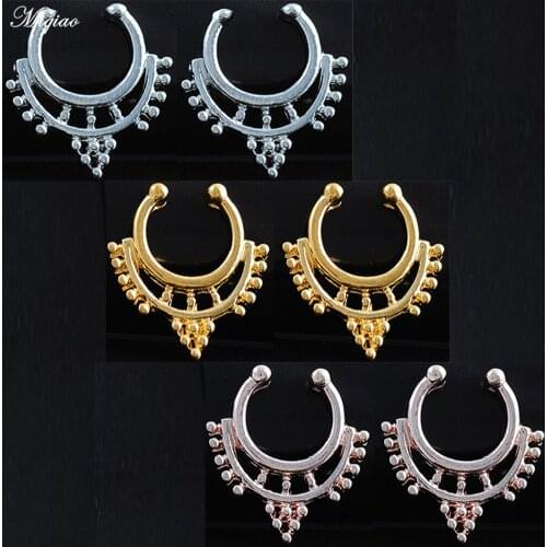 Miqiao 2pcs Fashionable Crown Clip Nose Ring, Septum, Nose Clip, No Perforation Jewelry