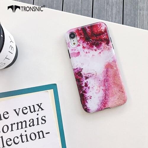 Marble Luxury Phone Case for iPhone XR X XS MAX Soft Matte Purple Flowers Case for iPhone 6 6s 7 8 Plus Fashion Cover Funda Capa