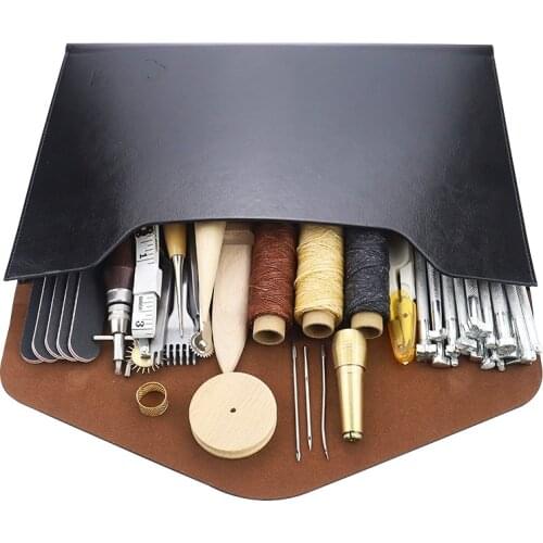Leather Handmade Sewing Stitching Punching Carving Work Saddle Slot Tool Set DIY Leather Craft Tool Set