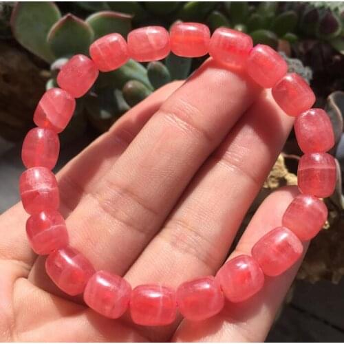 Natural Argentina Rose Rhodochrosite Gemstone Beads Bracelet AAAA Free Shipping